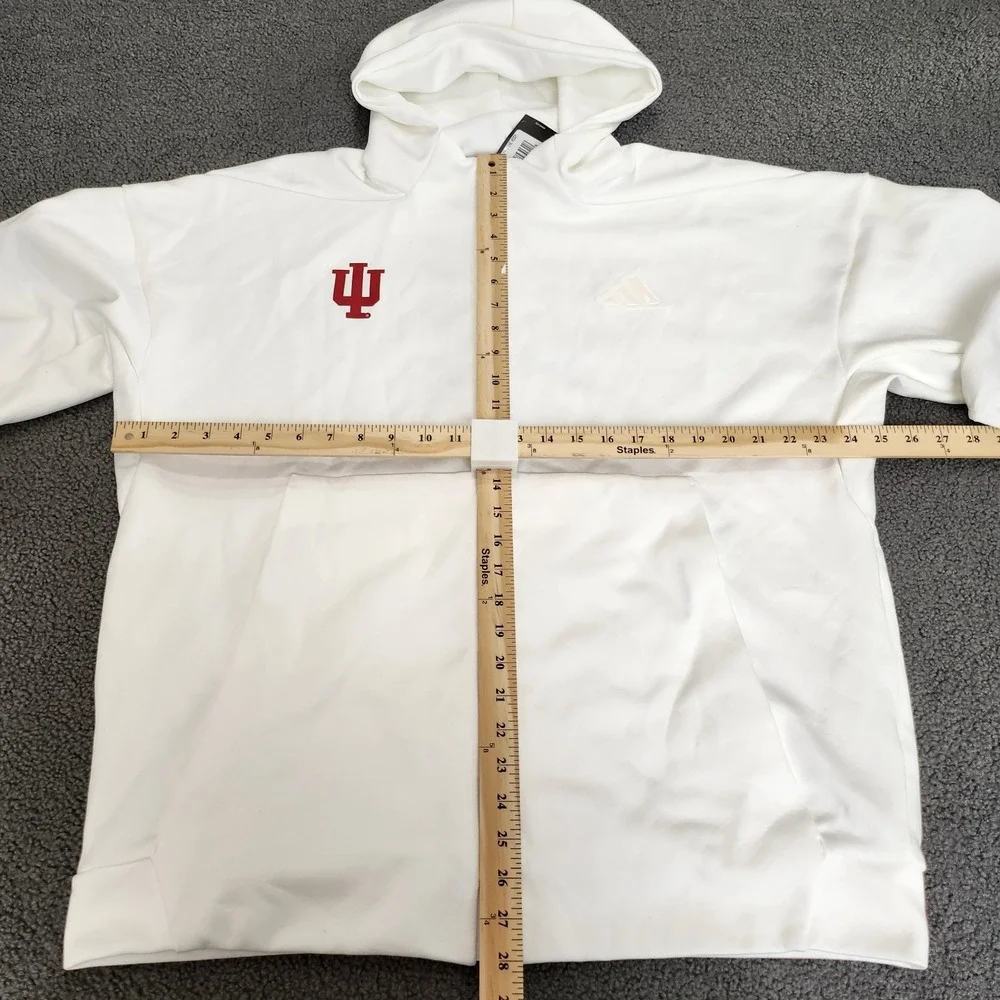 Mens Size XL Adidas Indiana Hoosiers ZNE Hoodie Warmup Full Zip White KR0010